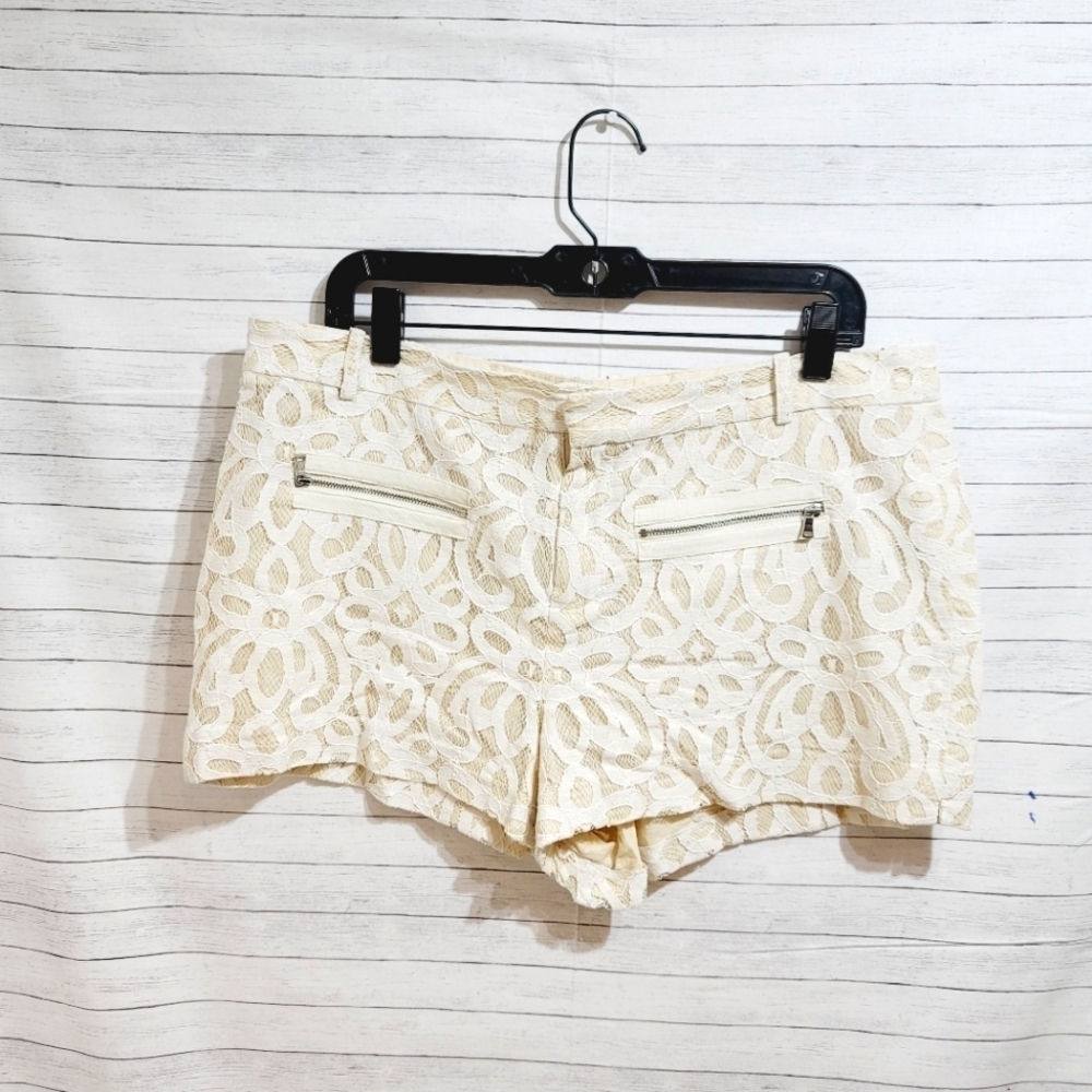 RACHEL RACHEL ROY CREAM BEIGE LACE SHORTS SZ 14
